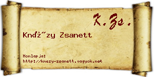 Knézy Zsanett névjegykártya